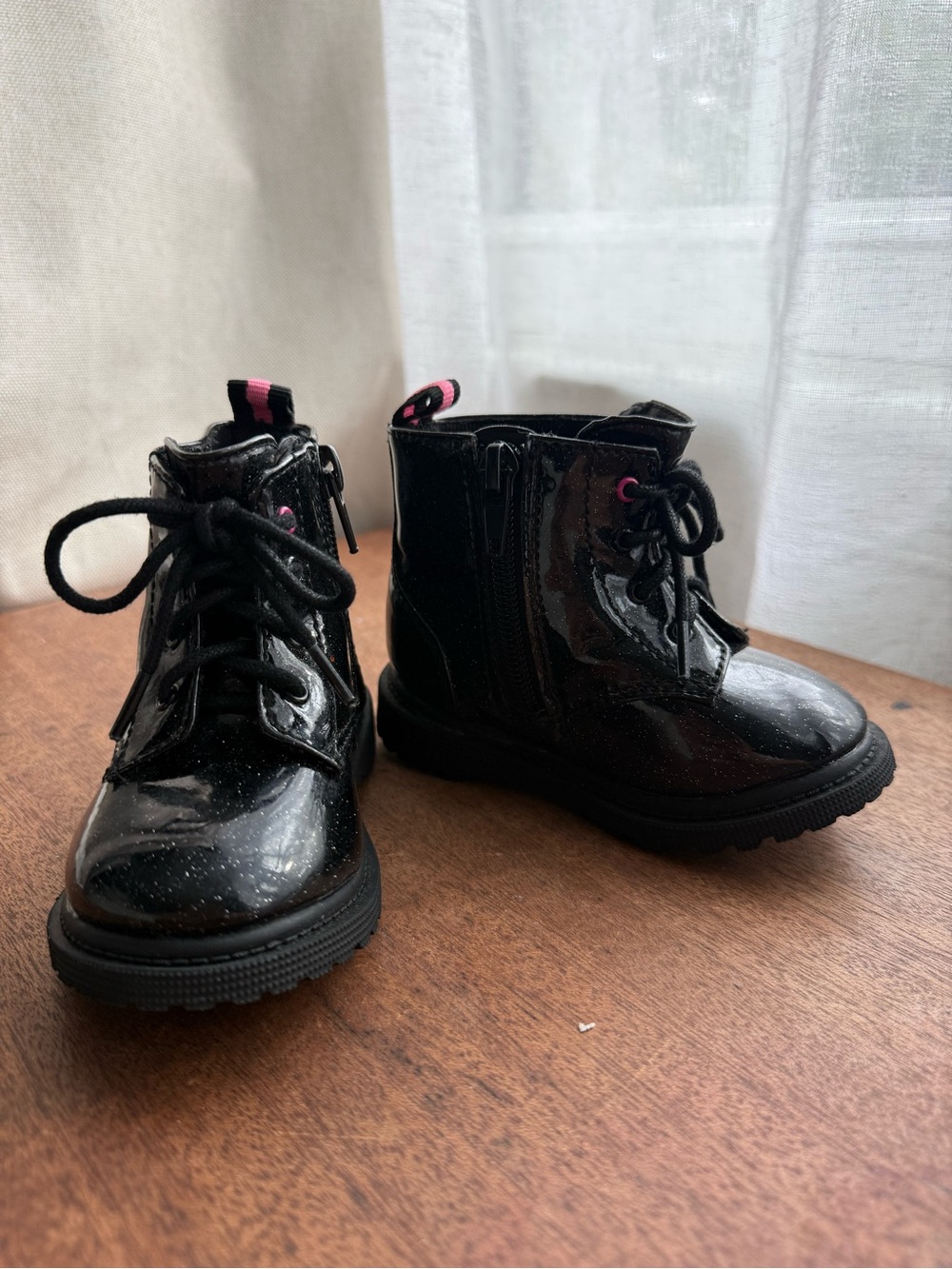 Toddler Black Glitter Boots Size 5